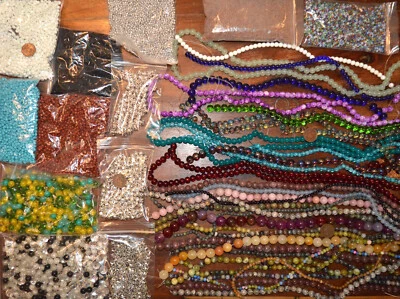 Large Huge Lot Jewelry Making Beads NWOT Apx. 6 Lbs. RANDOM: Stone,Silver,Glass - Image 1 of 4
