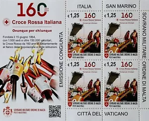 SMOM 2024 Foglietto 160’ Croce Rossa emissione congiunta perfetto - Foto 1 di 1