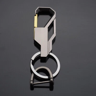Gun Metal Black Keychain Clip Bag Belt Men Women Ring Key Fob U D Buckle Holder - Image 1 of 4