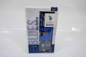 U.S POLO ASSN 3 WOVEN BOXERS BLUES COLLECTION " SMALL 28-30 FLY OPENING" - Picture 1 of 7