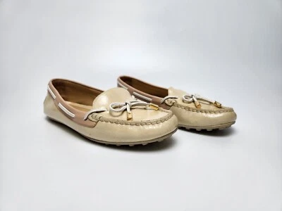 Michael Kors Beige Patent Leather Slip On Loafers Shoes Womens Size 7M Designer - Image 1 of 4
