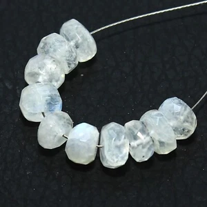 Cuentas de rondelle de piedra lunar arco iris briolette naturales sueltas para hacer joyas - Imagen 1 de 5