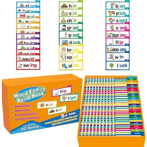 30 Read And Rhyme Flip Books Word Family Build Book Educational Reading Games - Picture 1 of 12