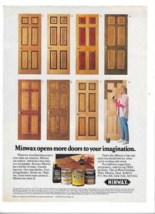 Minwax 1989 "Abre más puertas a tu imaginación" anuncio impreso vintage - Imagen 1 de 1