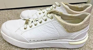 Geox Respira Sneaker Womens Size 10.5 White Leather Italy Made - Picture 1 of 14