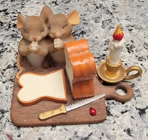 Vtg Charming Tails 81/1014 " Thankful For Our Daily Bread " Fitz and Floyd - Picture 1 of 4