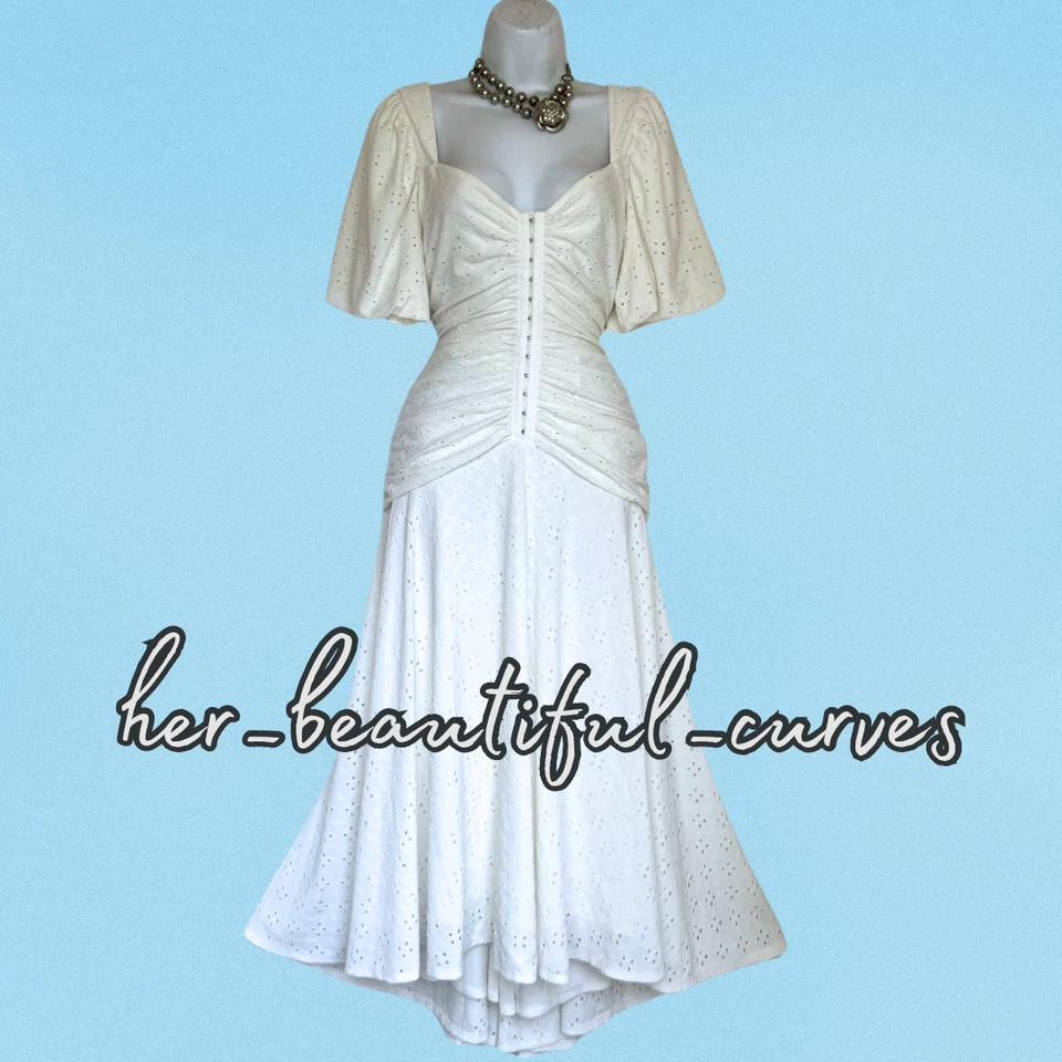 ASOS EMBROIDERED RUCHED VINTAGE STYLE MIDI OCCASION PARTY DRESS SIZE 16 - Image 1 of 4