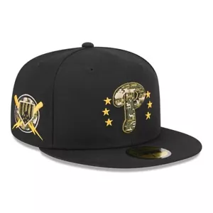 Philadelphia Phillies New Era Camo 2024 Armed Forces Day 59FIFTY Hat 6 7/8 - Picture 1 of 8