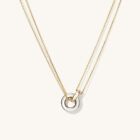 Crystal Round Pendant Chain Necklace 925 Sterling Silver Minimalistic Jewellery