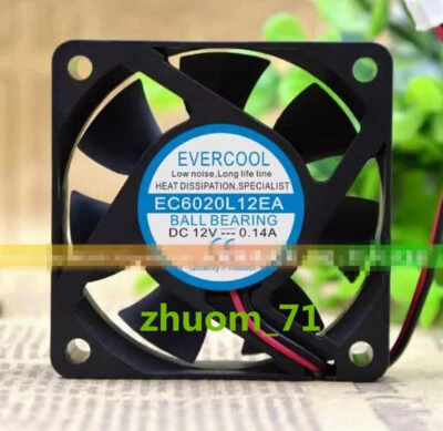 1PC EVERCOOL EC6020L12EA 12V 0.14A 60*60*20MM 6020 silent cooling fan - Image 1 of 3