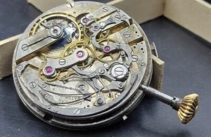Antiguo reloj de bolsillo cronógrafo Cartier European Watch Company movimiento 46 mm - Imagen 1 de 16