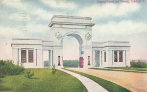 Postcard Entrance Forest lawn Cemetery Buffalo New York NY 1909 - Picture 1 of 2