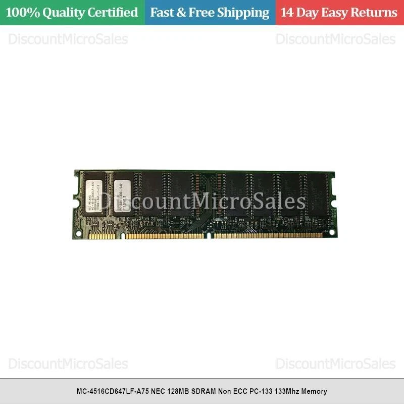 MC-4516CD647LF-A75 NEC 128MB SDRAM Non ECC PC-133 133Mhz Memory - Image 1 of 1