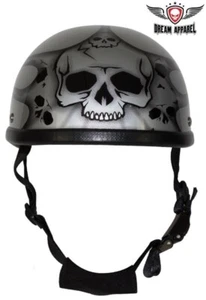 2 ITEM Silver Novelty Helmet With Burning Skull - Picture 1 of 6