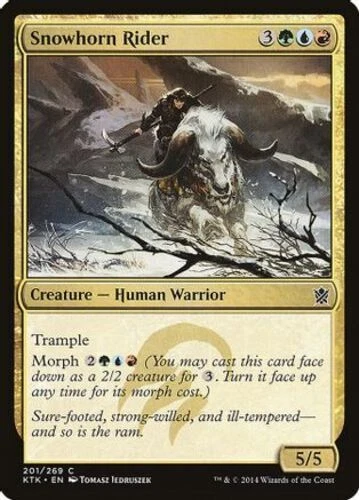 Magic the Gathering Snowhorn Rider Khans of Tarkir 201/269 Regular Common NM/M - Image 1 of 1