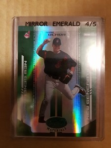 2004 IVAN OCHOA LEAF CERTIFIED MIRROR EMERALD GREEN MARBLE SP INSERT 4/5 ROOKIE 