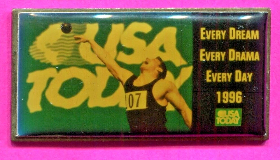 1996 OLYMPIC PIN MENS SHOT PUT PIN USA TODAY PIN - Image 1 of 1