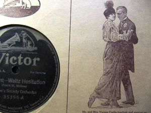 1914 VERNON IRENE CASTLE Picture McKee Milicent Waltz Hesitation Victor 35395 - Picture 1 of 5