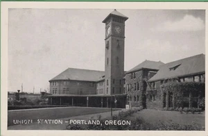 Vintage Postkarte Oregon ODER Union Station Foto Höflichkeit Kammer Handel - Bild 1 von 4