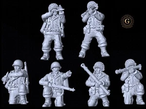 WW2 US Infantry Anti-Tank Unit X6 28mm ideal Bolt Action Wargames Collectors etc - Picture 1 of 7
