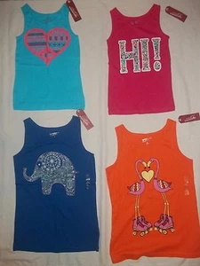 NEW ARIZONA GIRLS SIZE S(6-7) M(8) L(10-12) XL(14-16) GRAPHIC TANK TOP/SHIRTS - Picture 1 of 5