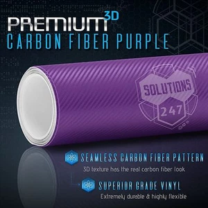 36" x 60" In Vinyl Wrap Bubble Free Air Release - 3D Purple Carbon Fiber Matte - Bild 1 von 8