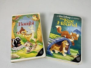 VINTAGE BLACK DIAMOND EDITIONS VHS The Fox and the Hound (1994) & Bambi (1989) - Picture 1 of 7