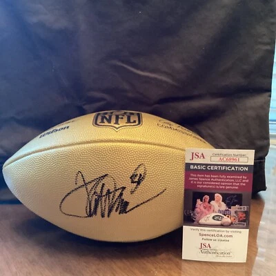 TERRELL DAVIS signed Wilson football Gold Ball DUKE JSA COA BRONCOS - Image 1 of 2