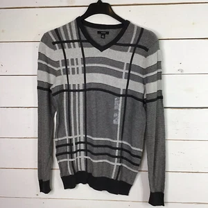 Nuevo Suéter Alfani Cuello Redondo a Cuadros Algodón, Gris Brezo Ónix Para Hombre XL - Imagen 1 de 6