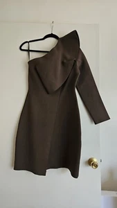 scanlan theodore crepe knit ruffle sleeve dress size large - Picture 1 of 12