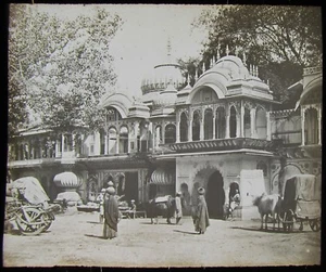 Glass Magic Lantern Slide THE GATE AT ALWAR C1910 PHOTO INDIA - Picture 1 of 2