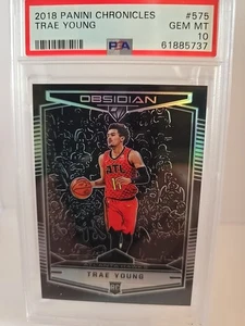 2018 Panini Chronicles Obsidian Trae Young Rookie #575 PSA 10 ATL  - Picture 1 of 2