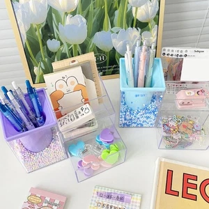 Acrylic Desk Pen Holder Organizers with Drawers Perfect for Storing Stationery - Picture 1 of 11