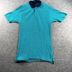 Polo Coogi Para Hombres Pequeño Azul Abstracto Manga Corta Calce Regular Algodón Informal - Imagen 1 de 7