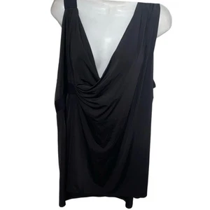 Lane Bryant Top Women's Black Swing V-Neck Tank Sleeveless Knit Size 4X NWT - Picture 1 of 9