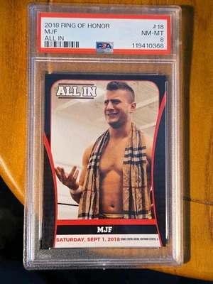 2018 MJF AEW All In #18 Rookie Card PSA 8 NM-MT Wrestling AEW WWE Scarce ROH NXT - Image 1 of 4