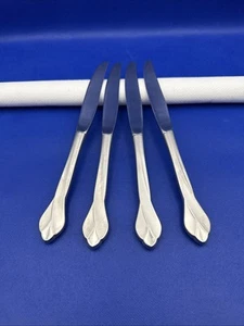 Oneida SATIN TRIBECA Stainless Dinner Knife Frosted & Glossy USA Flatware Lot 4 - Picture 1 of 6