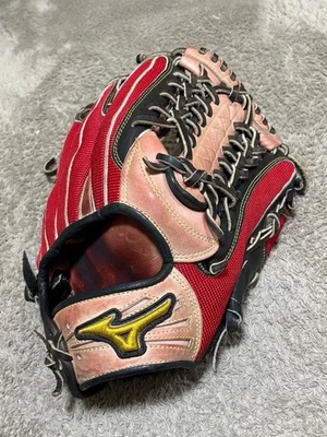 Mizuno Pro 12.5 Outfield Derecho Rojo Orden Personalizada Cuero Kip Europeo Foto 1 de 4