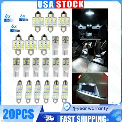 Kit de 20 bombillas LED interiores para maletero de coche Nissan domo matrícula lámpara Foto 1 de 4