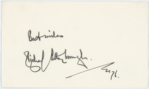 Tarjeta indexada firmada autografiada por Richard Attenborough Jurassic Park AMCo certificado de autenticidad 30103 - Imagen 1 de 2