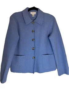 Talbots Damenjacke blau 100 % gekochte Wolle Größe Petite Small - Bild 1 von 5