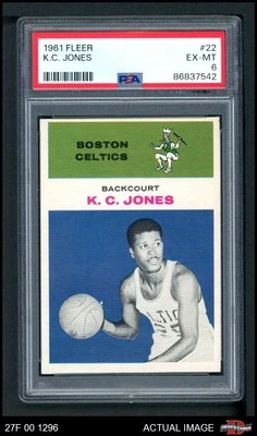 1961 Fleer #22 KC Jones Celtics RC HOF San Francisco PSA 6 - EX/MT - Image 1 of 2