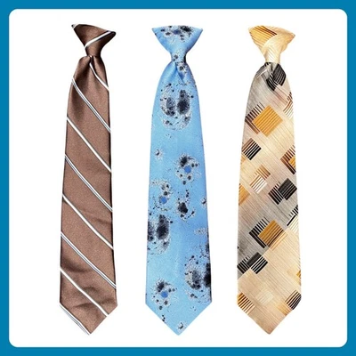 Lote de 3 corbatas vintage con clip para hombre retro novedad paquete disfraz de moda Foto 1 de 4