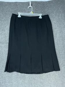 Jones Studio Midi Skirt Size Plus 16W Kick Pleat Trumpet Black Formal Career - Picture 1 of 16