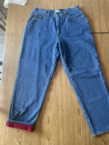 L.L.Bean Flanell gefütterte Jeans Größe 16 Original Passform Taille 32" Schrittlänge 29" Leibhöhe 13" - Bild 1 von 11