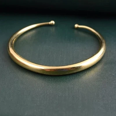 7mm7" Adjustable Open Cuff Women's Bangle Bracelet in 14k Yellow Gold Plated - Image 1 of 4