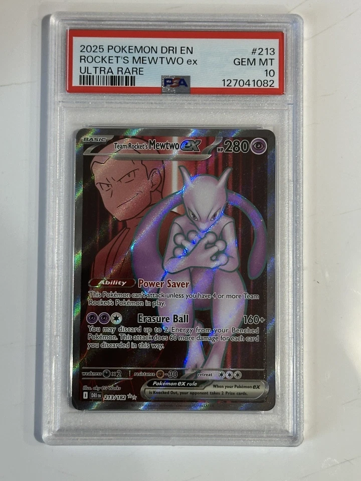 PSA 10 Team Rockets MEWTWO EX Pokémon Juego de cartas coleccionables Destined Rivals 213/182 gema como nueva   Foto 1 de 1