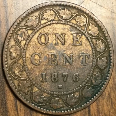 1876 H CANADA LARGE CENT PENNY COIN - Image 1 of 2