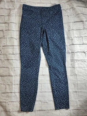 SPANX Jean-ish Ankle Pants Sz Large(30x29)Black & Blue Leopard Print Jeggings - Image 1 of 4