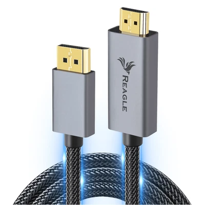 REAGLE DISPLAY PORT zu HDMI DP DisplayPort 4K HDR Kabel 2M Adapter Konverter - Bild 1 von 4